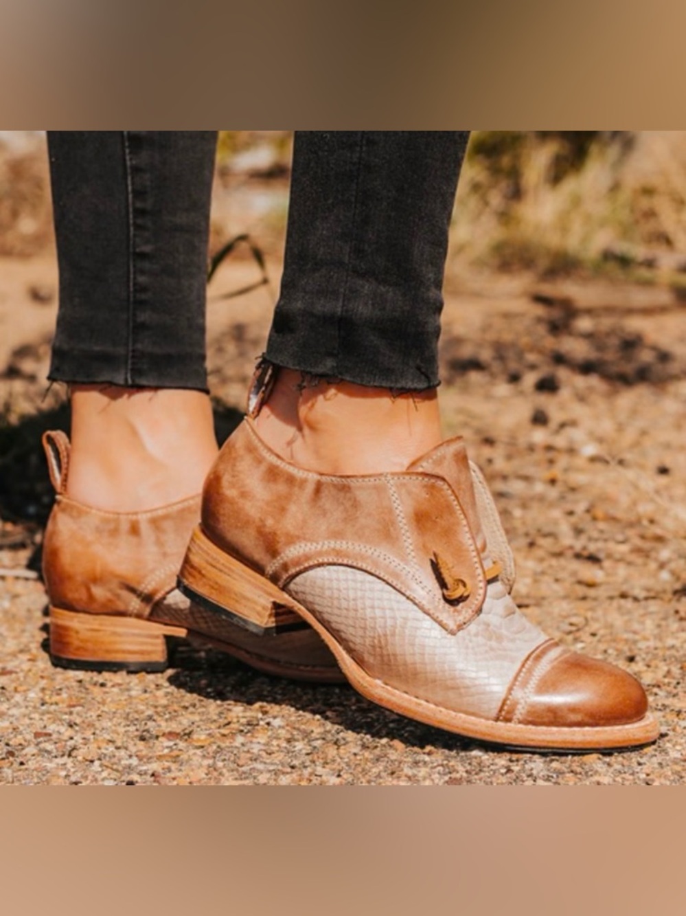 Freebird Brown Leather Flats - Mabel